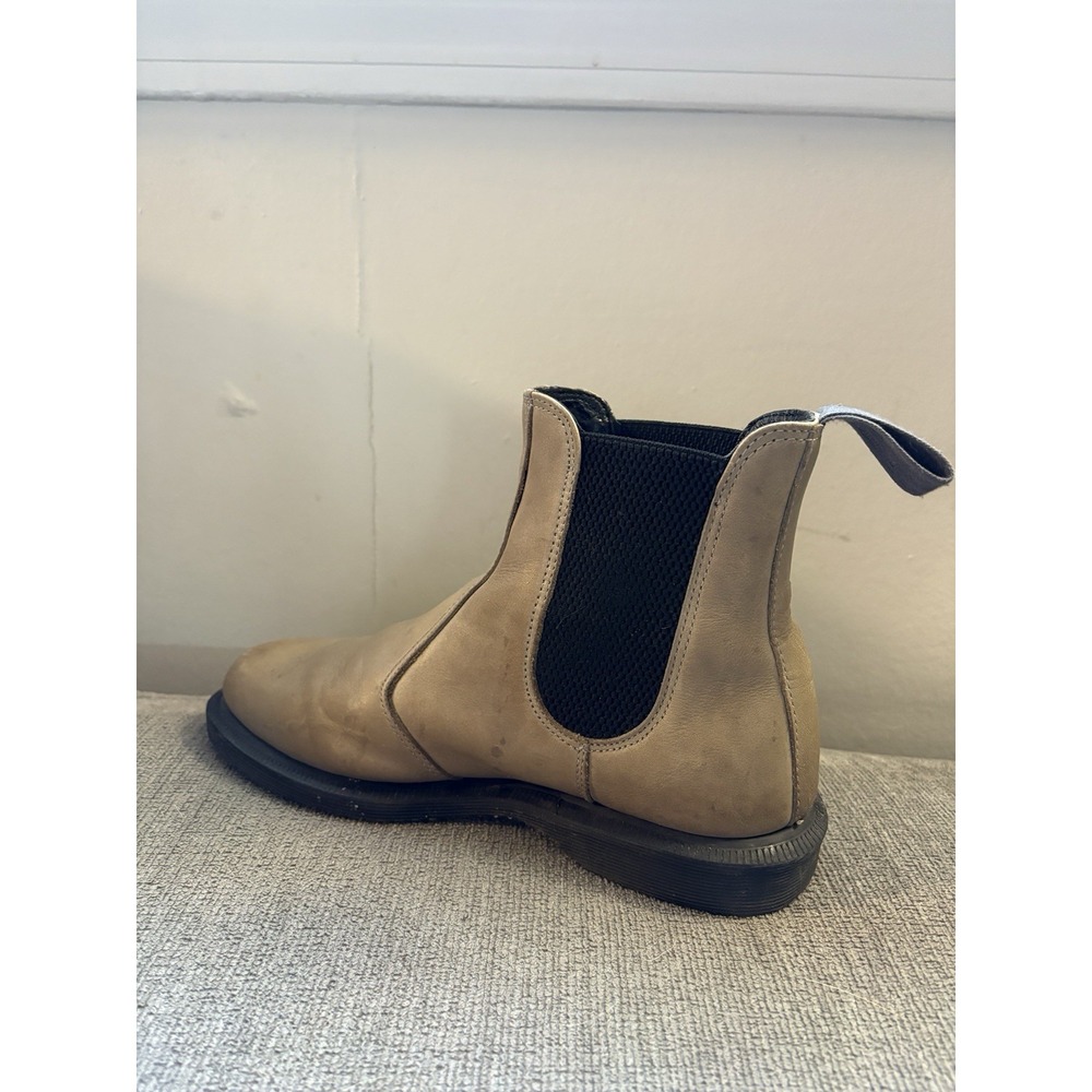 Dr Martens Flora Grey Beige Servo Leather Pull On Ankle Boots Size 6 - Picture 6 of 8